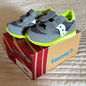Saucony Kids' Sneakers in Gray and Neon Yellow